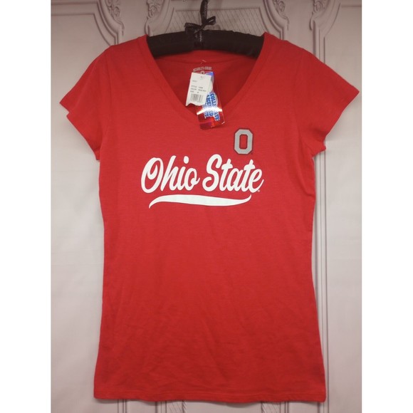 NWT Ohio State Women's Size Medium V-Neck Tee Red Collegiate Licensed Product - Picture 1 of 16
